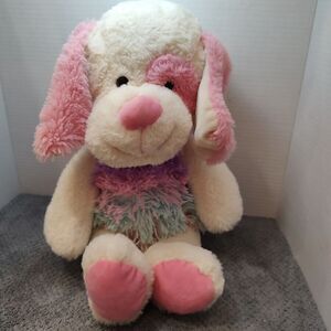 Hug Fun Sweater Pink Purple Puppy Dog Soft Floppy Plush Stuffed‎ Toy 16 Inch